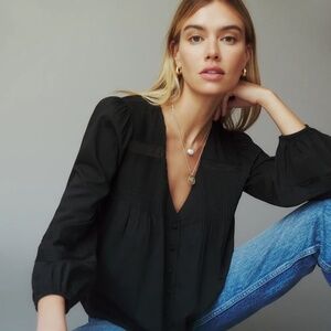 Reformation Livvy Top Black - Size S